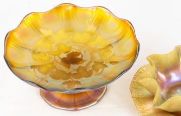 Tiffany Favrile Compote, Finger Bowl & Under Tray
